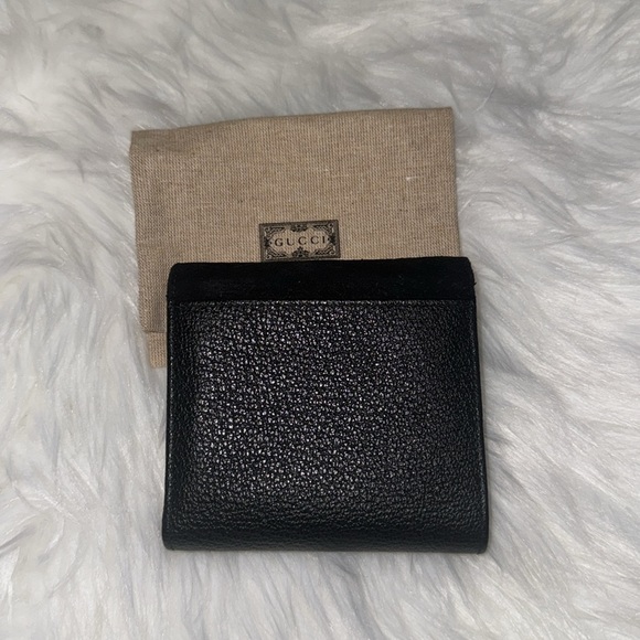 Gucci Leather & Suede Bamboo Wallet vintage black - Picture 2 of 12